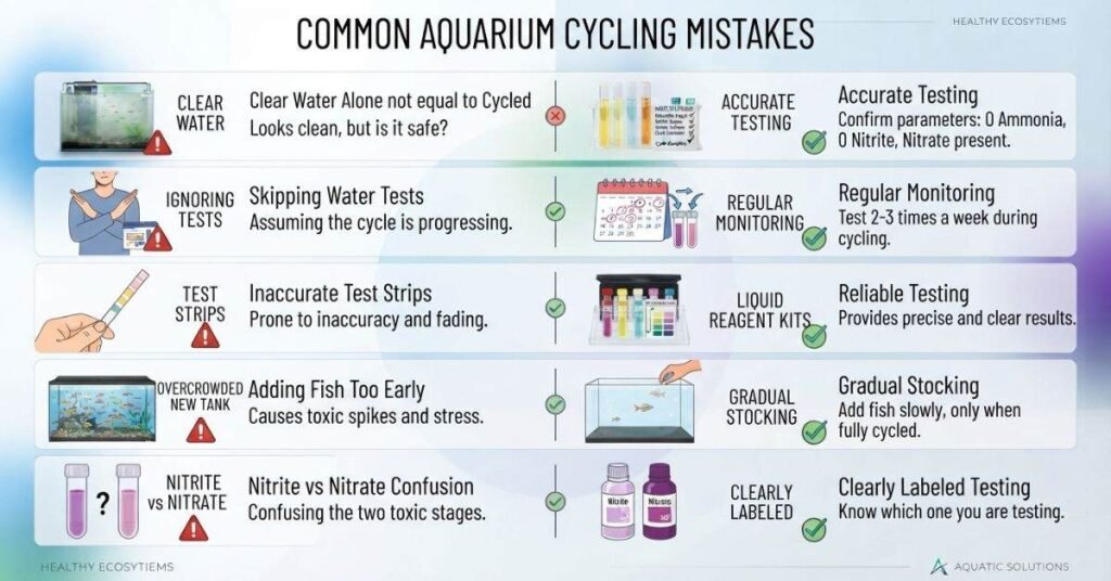 Common mistakes when checking whether an aquarium is fully cycled