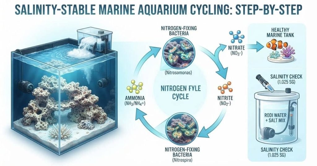 How to cycle your aquarium with filter, beneficial bacteria, water testing, and fish tank setup guide